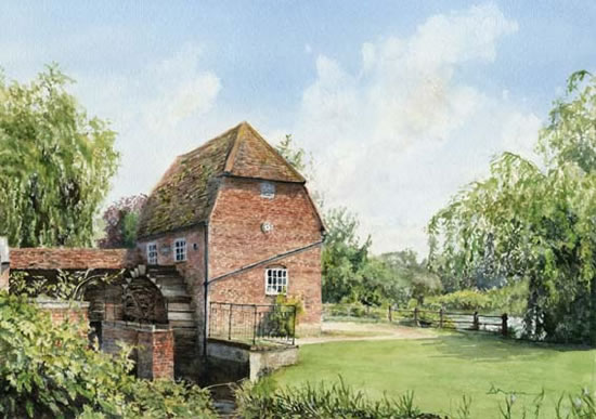 Cobham Mill Surrey Painting - Art by David Drury, Woking Artist