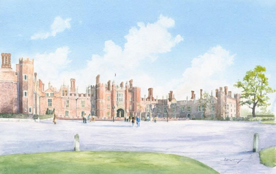 Hampton Court Palace - Surrey Art Gallery - Prints of Watercolour Painting
