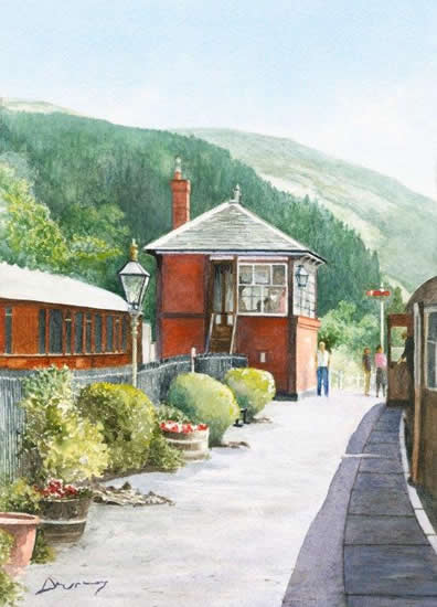 Llangollen Railway - Wales Art Gallery - Fine Art Prints of Painting by Woking Surrey Artist