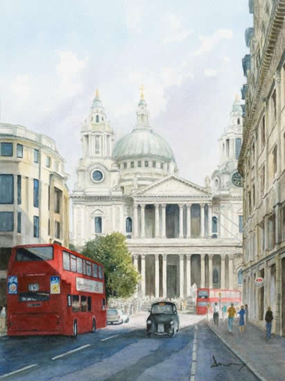 St Paul's Cathedral London - Fine Art Prints of Painting by Woking Surrey Artist David Drury