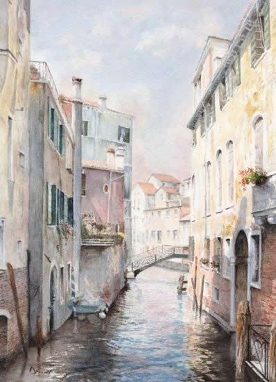 Venice Art Gallery - Venetian Waterway Painting - Fine Art Prints of Water Colour Painting